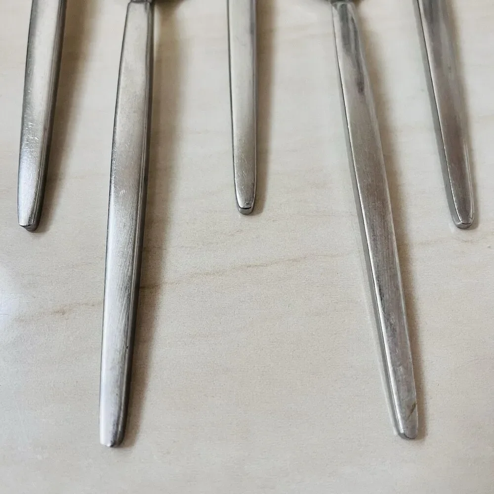 5pc STANLEY ROBERTS Astro Stainless Soup Spoon Sri Satin Hdl Glossy Bwl Japan